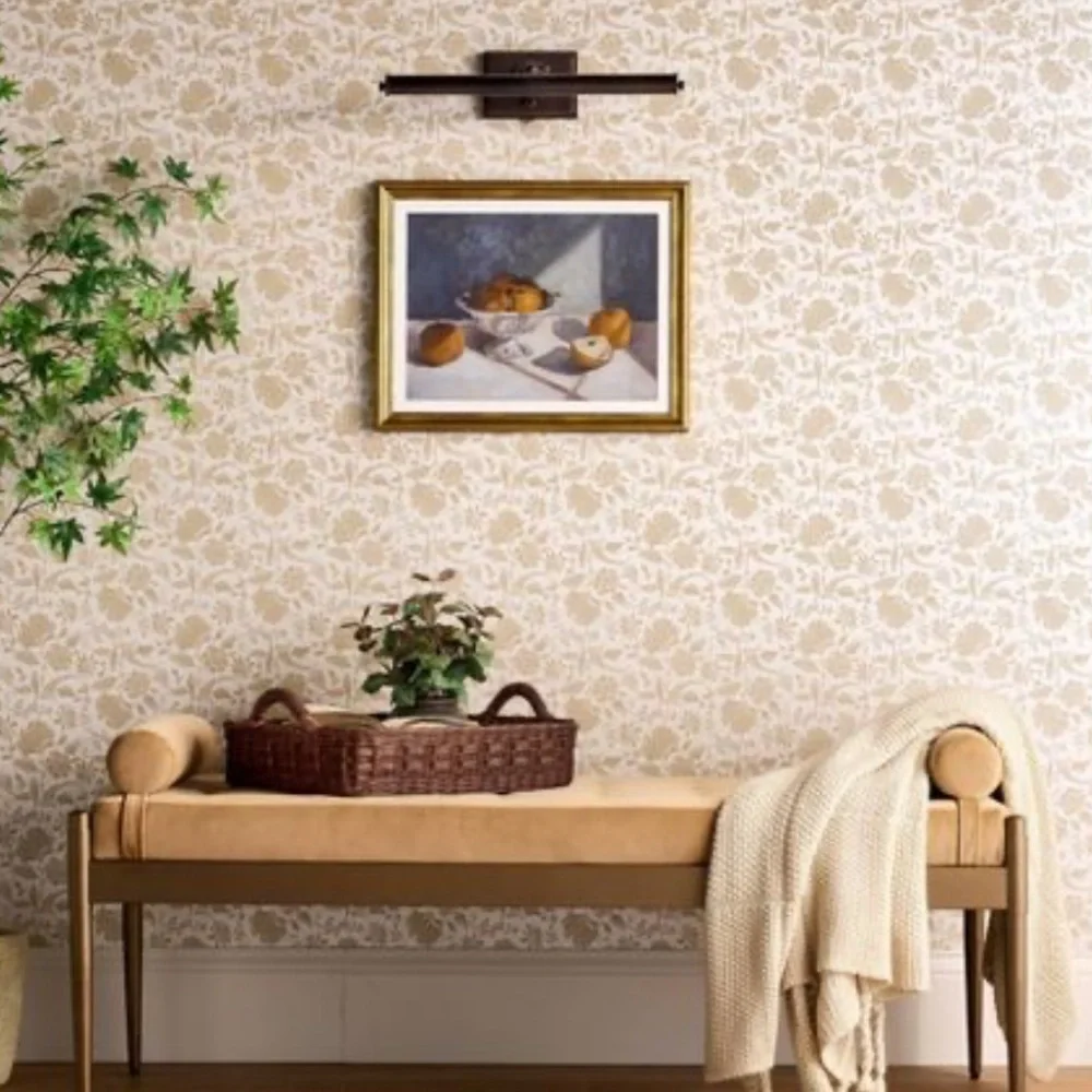 Floral Striped Wallpaper Pearl - Threshold designed with Studio McGee
